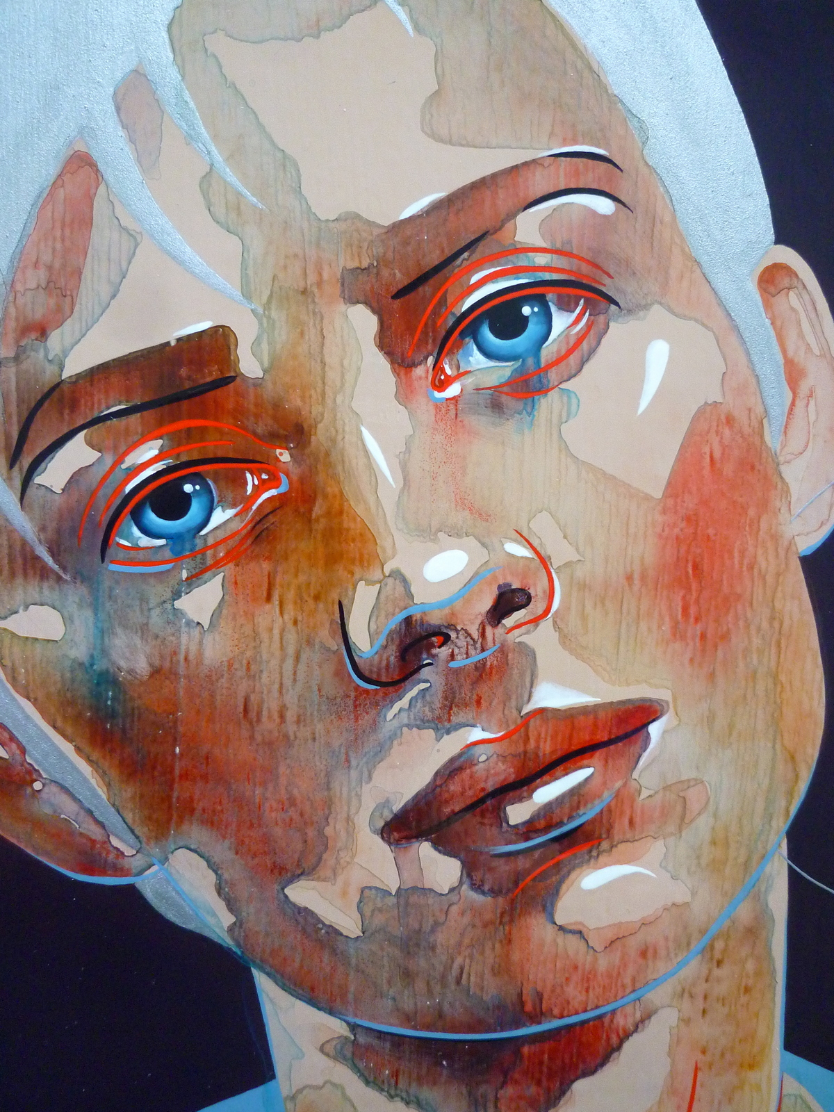 Sentimental youth_ Artist Tatiana Sereda_Mixed media on wood panel_watercolor, acrylic, tempera_45x45 cm_2020