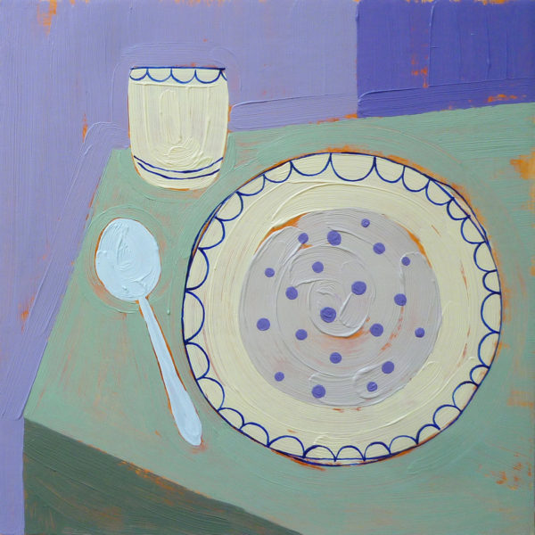 OATMEAL WITH BLUEBERRIES AND GREEN TEA