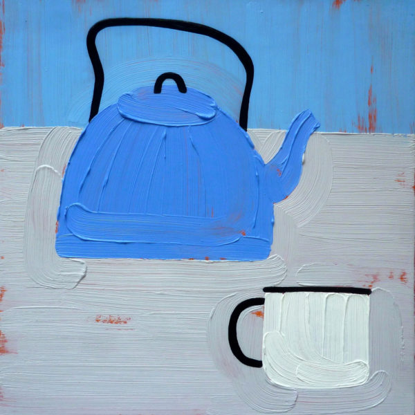 Still life with enamel dishes_oil on cardboard_artist Tatiana Sereda_20x20 cm_2024