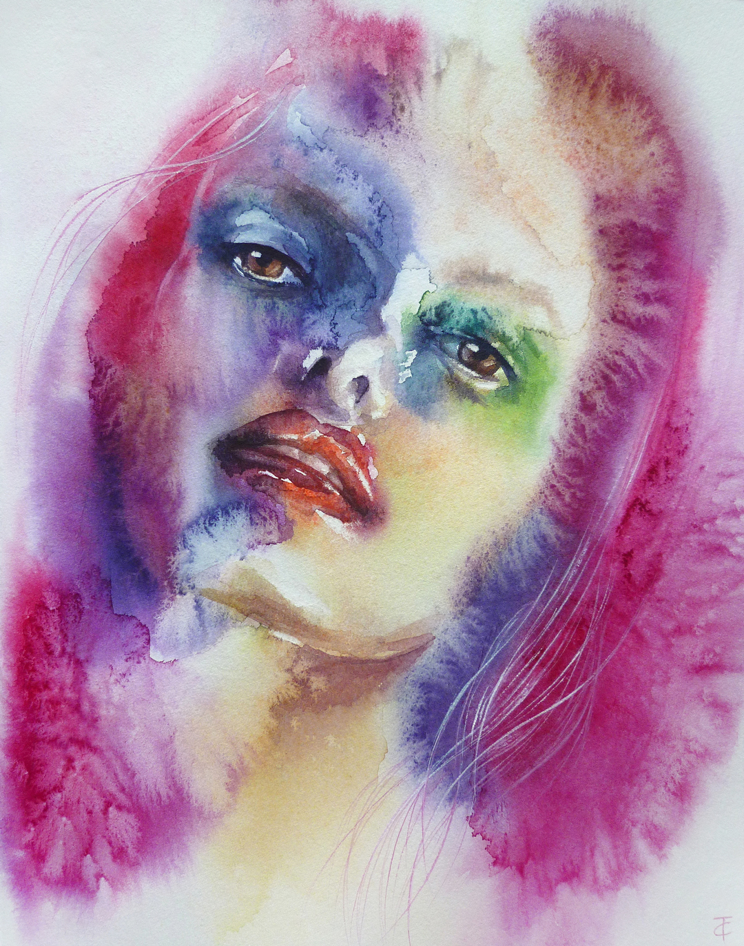 Colorful portrait_artist Tatiana Sereda_Watercolor